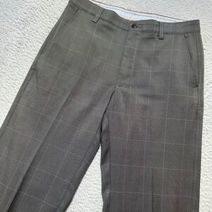 FJ FootJoy Mens Plaid Golf Pants 32W 32L‎ Gray Polyester Spandex Stretch